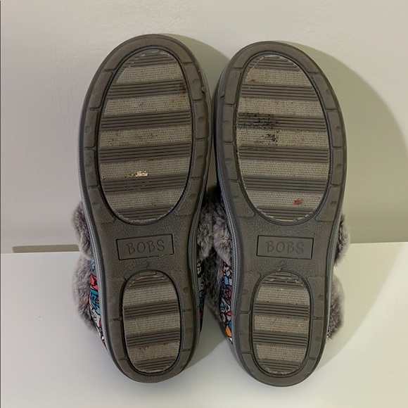 BOBS Colorful Dog Print Slippers with Faux Fur Lining, Womens 8 - Picture 4 of 5